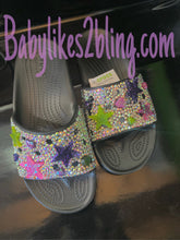 Load image into Gallery viewer, Custom Bling Rhinestone Croc Slides
