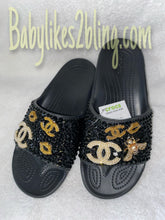 Load image into Gallery viewer, Custom Bling Rhinestone Croc Slides
