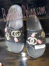 Load image into Gallery viewer, Custom Bling Rhinestone Croc Slides
