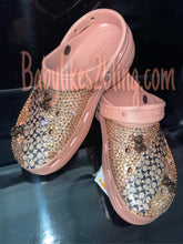 Load image into Gallery viewer, Bling LEATHER TRIM FASHION inspired crocs
