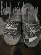 Load image into Gallery viewer, Custom Bling Rhinestone Croc Slides
