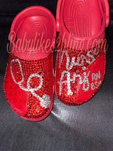 Bling LEATHER TRIM FASHION inspired crocs